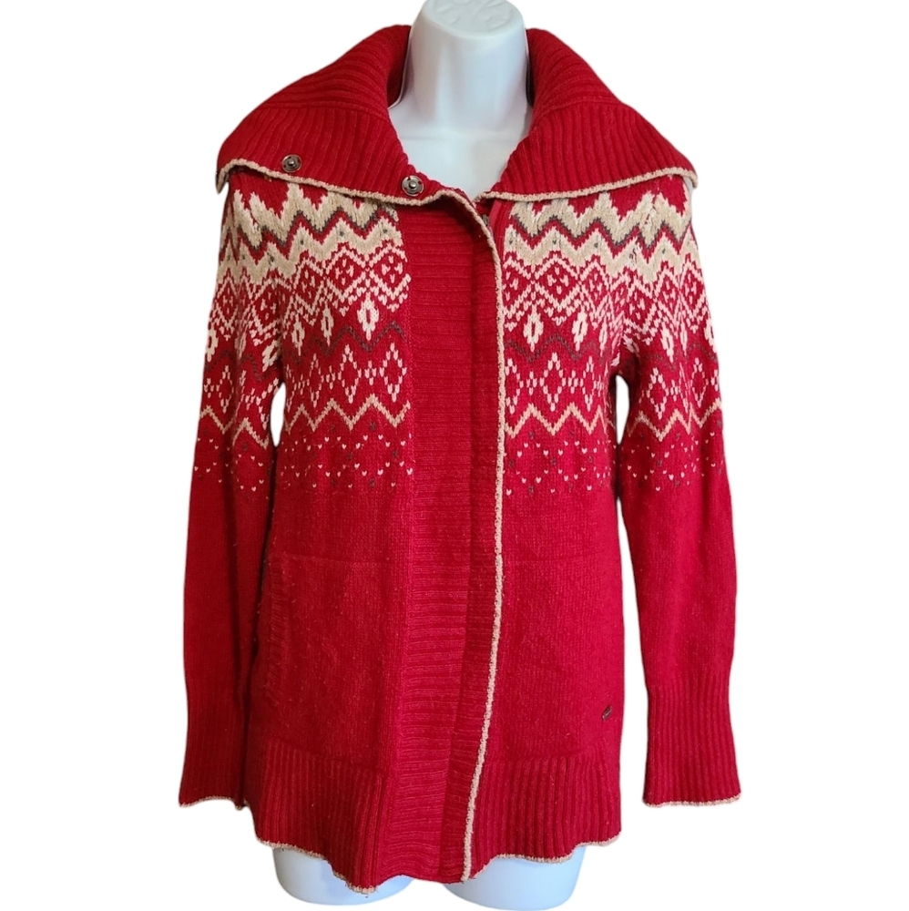 EDDIE BAUER wool blend zip up sweater S